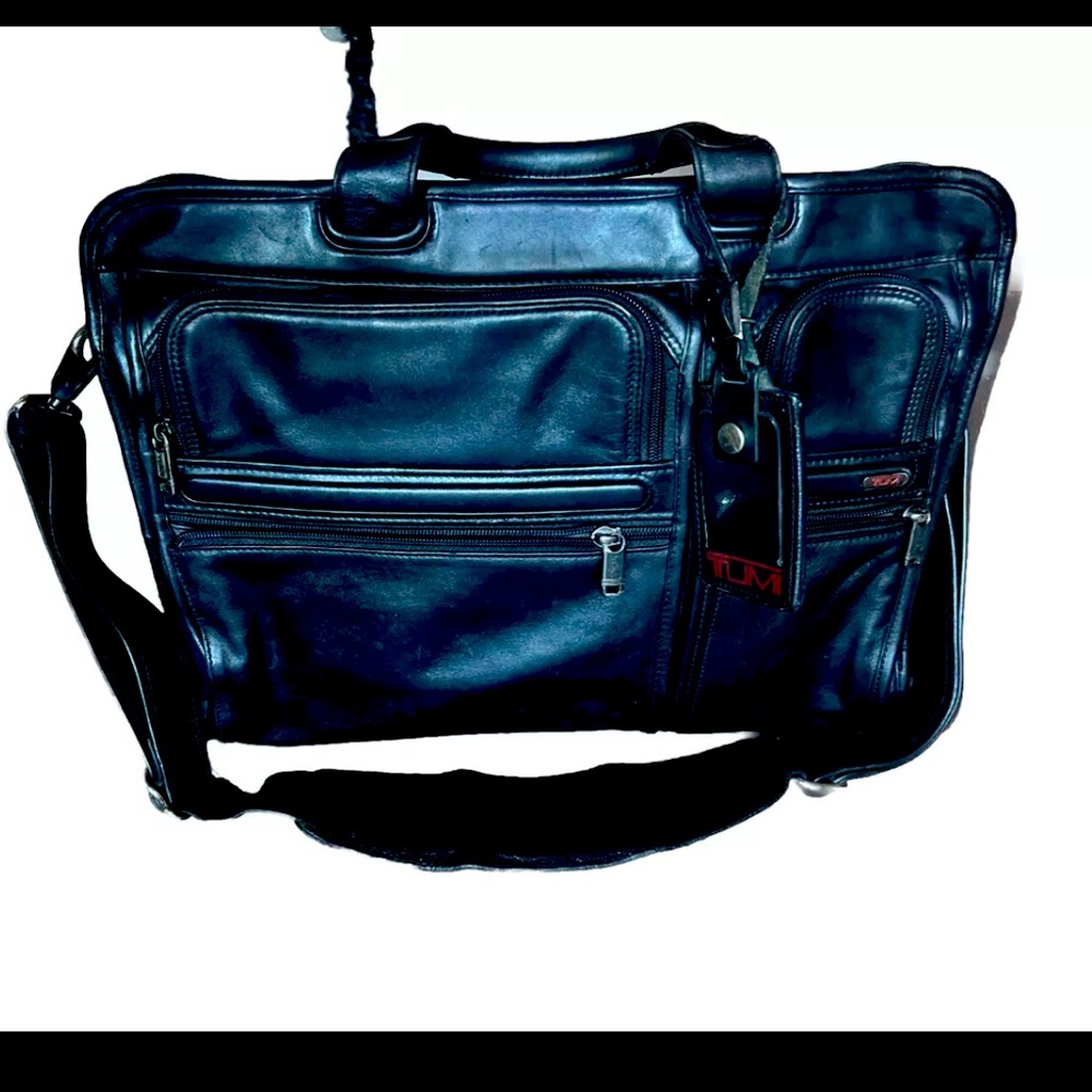 TUMI - Alpha Expandable Organizer Laptop Brief in Black Leather - GEORGEOUS!!!